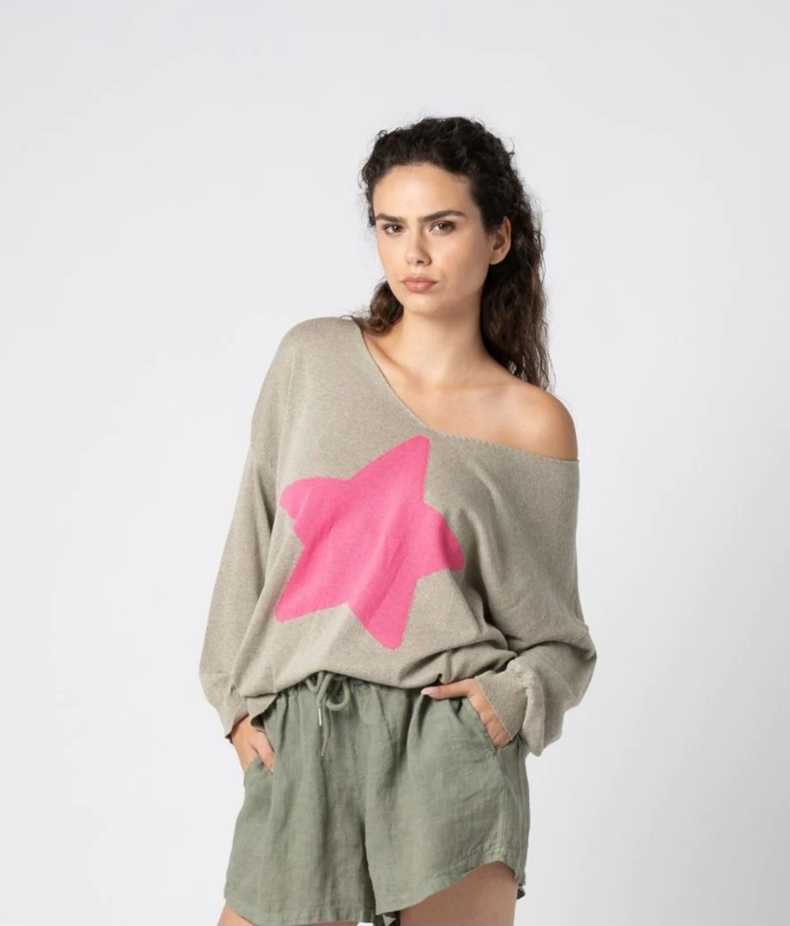 Astrid Italy North Star Knit Sweater in Cargo