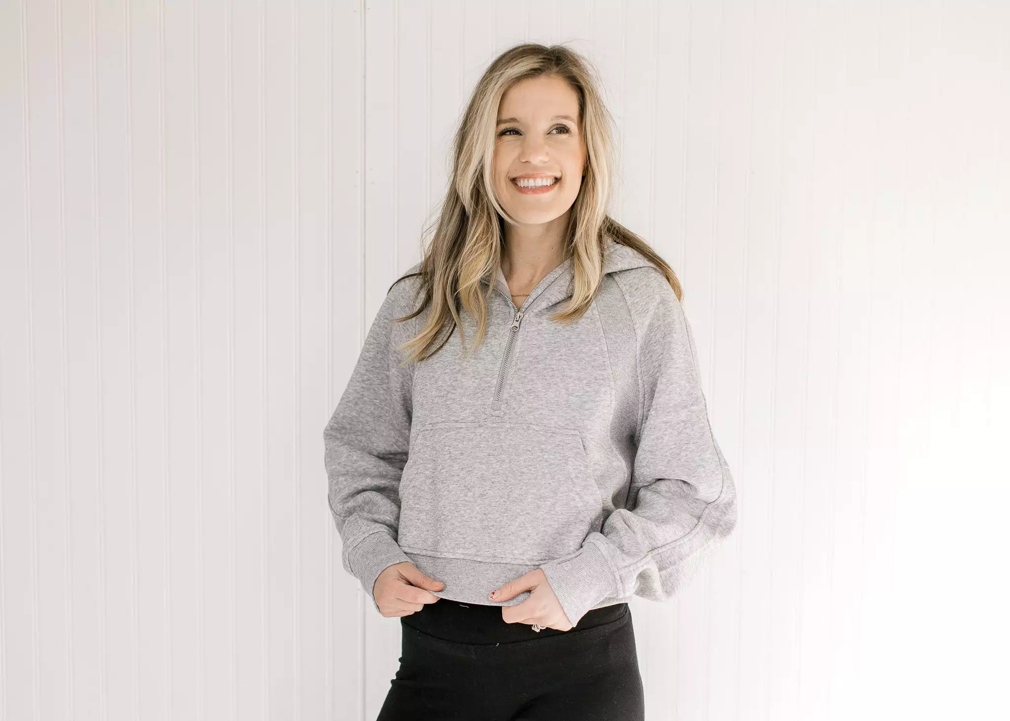 Athleisure Gray Cropped 1/4 Zip