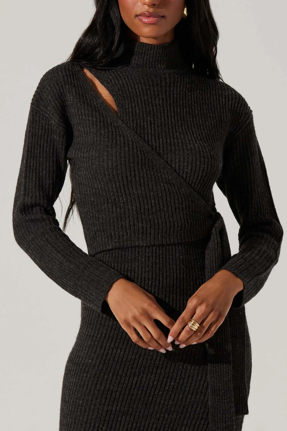 Audree Sweater Dress - Charcoal