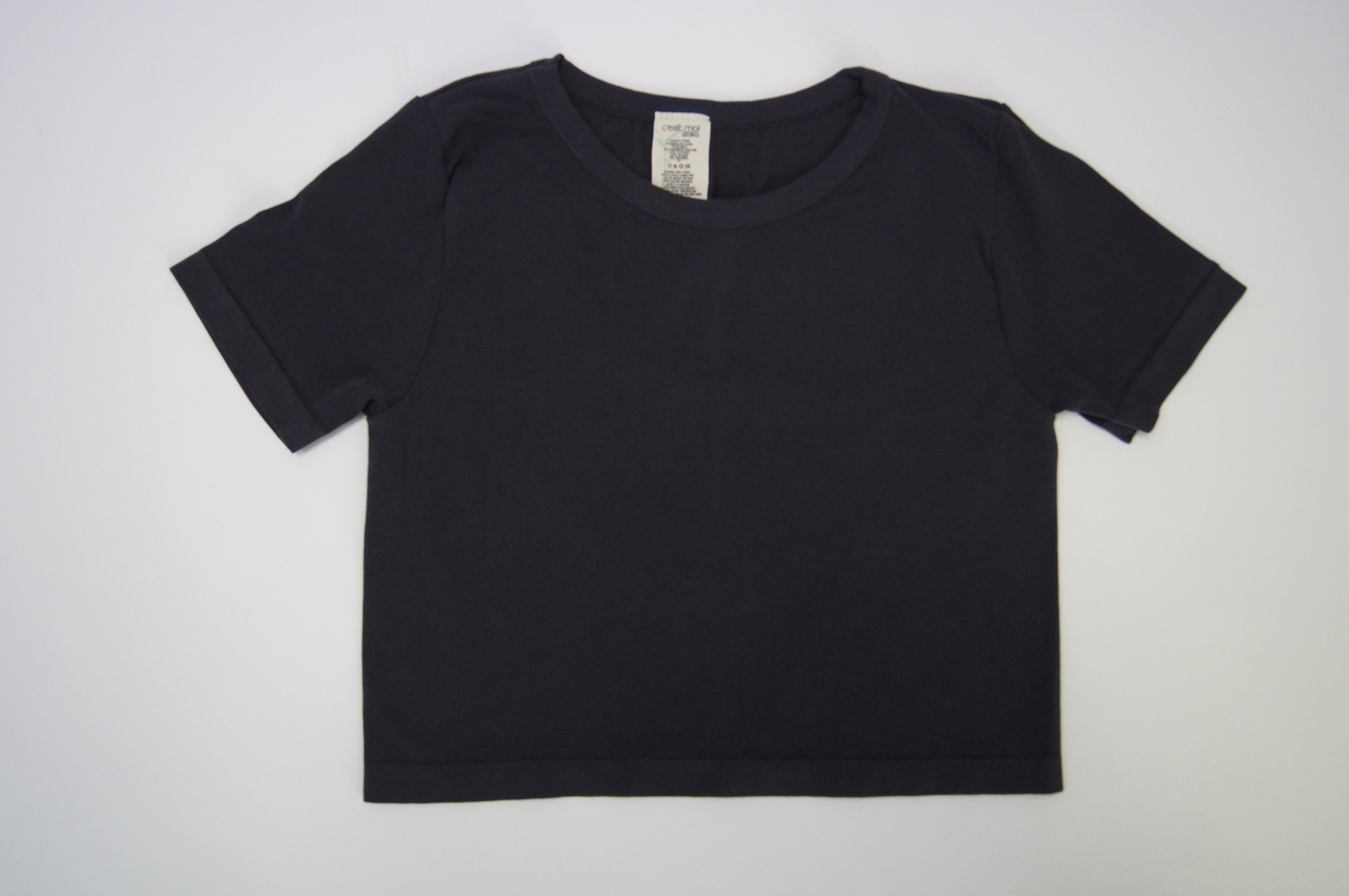 Bamboo basic one size short sleeve crop t-shirt- various colours