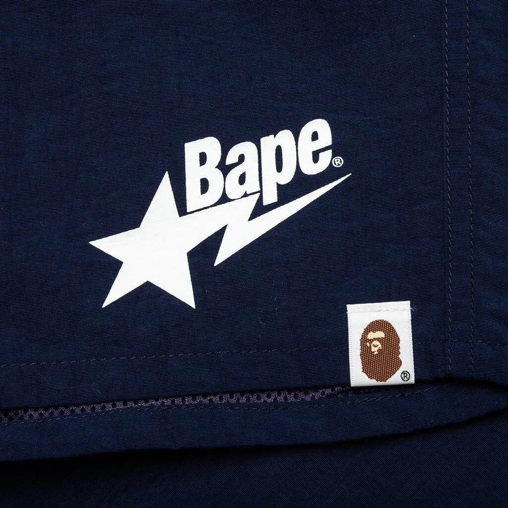 Bape Sta Logo Beach Shorts - Navy