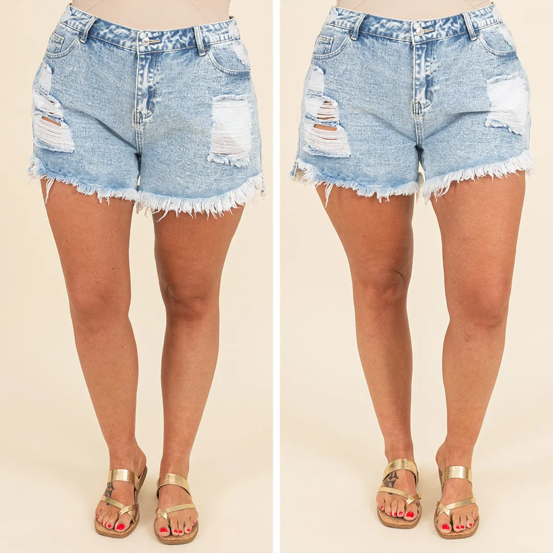 Beach Bonfires Shorts, Light Blue