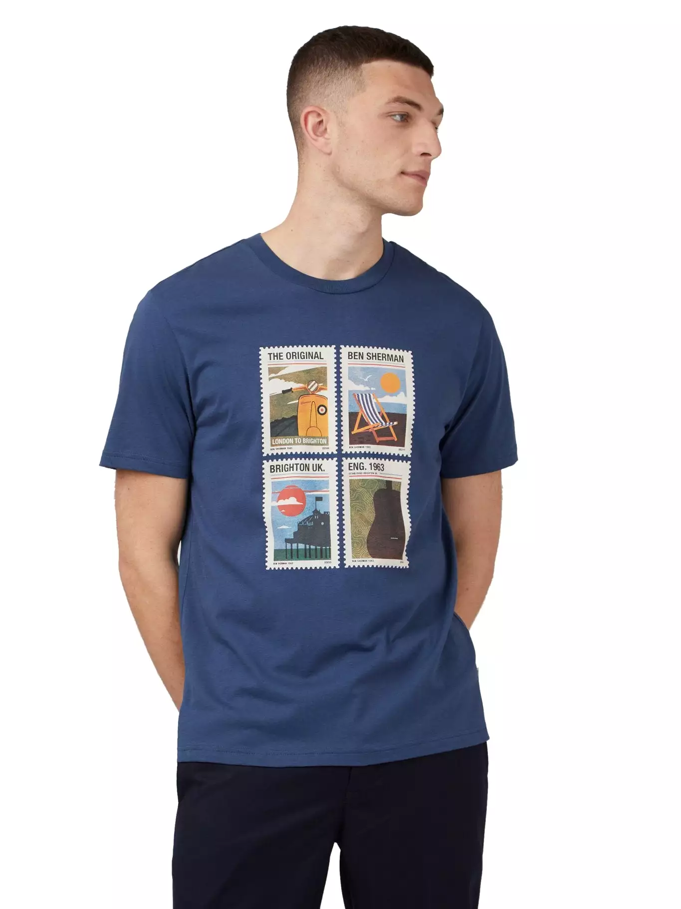 Ben Sherman Mens 'Travel Stamps' T-Shirt