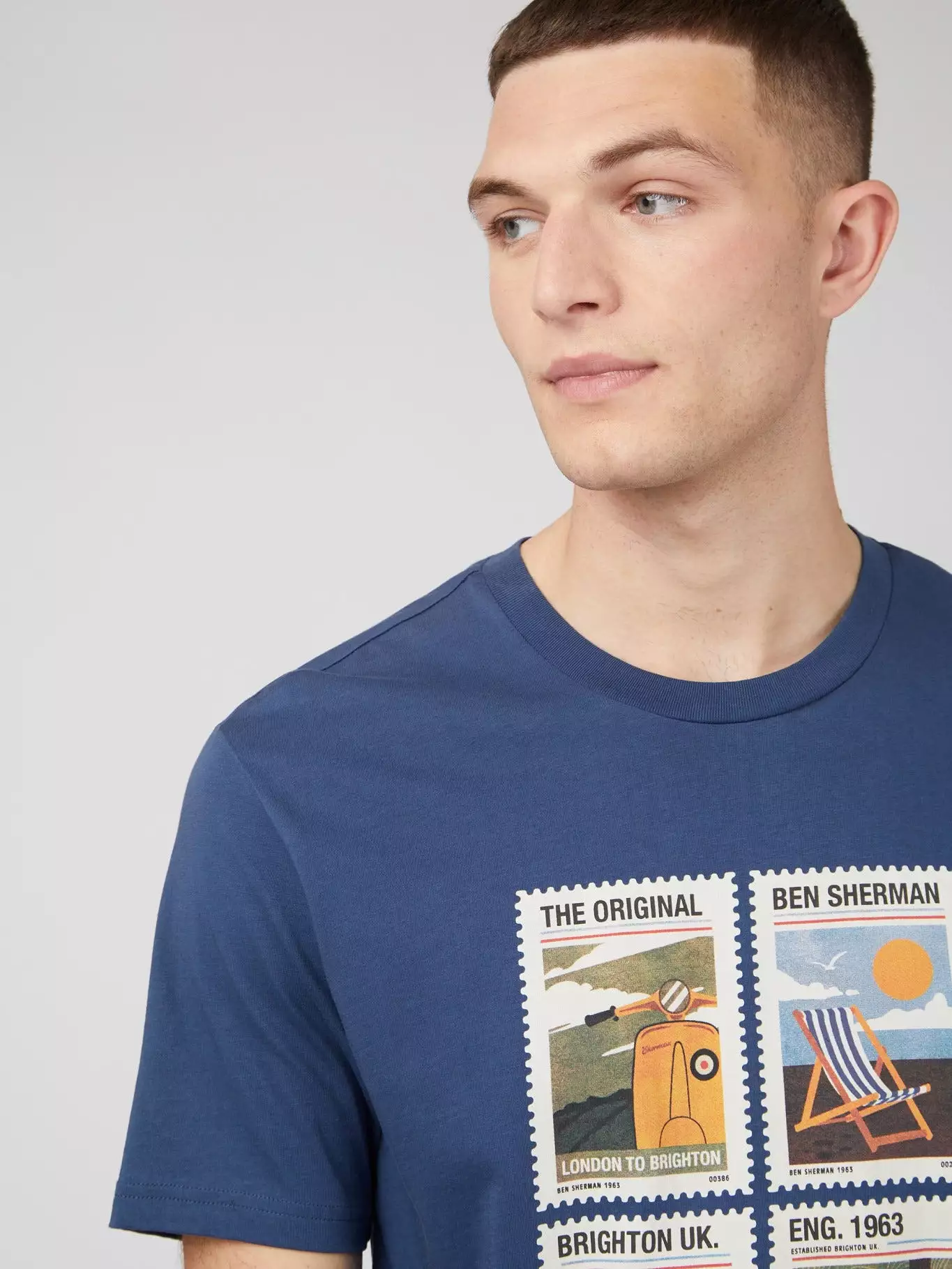 Ben Sherman Mens 'Travel Stamps' T-Shirt