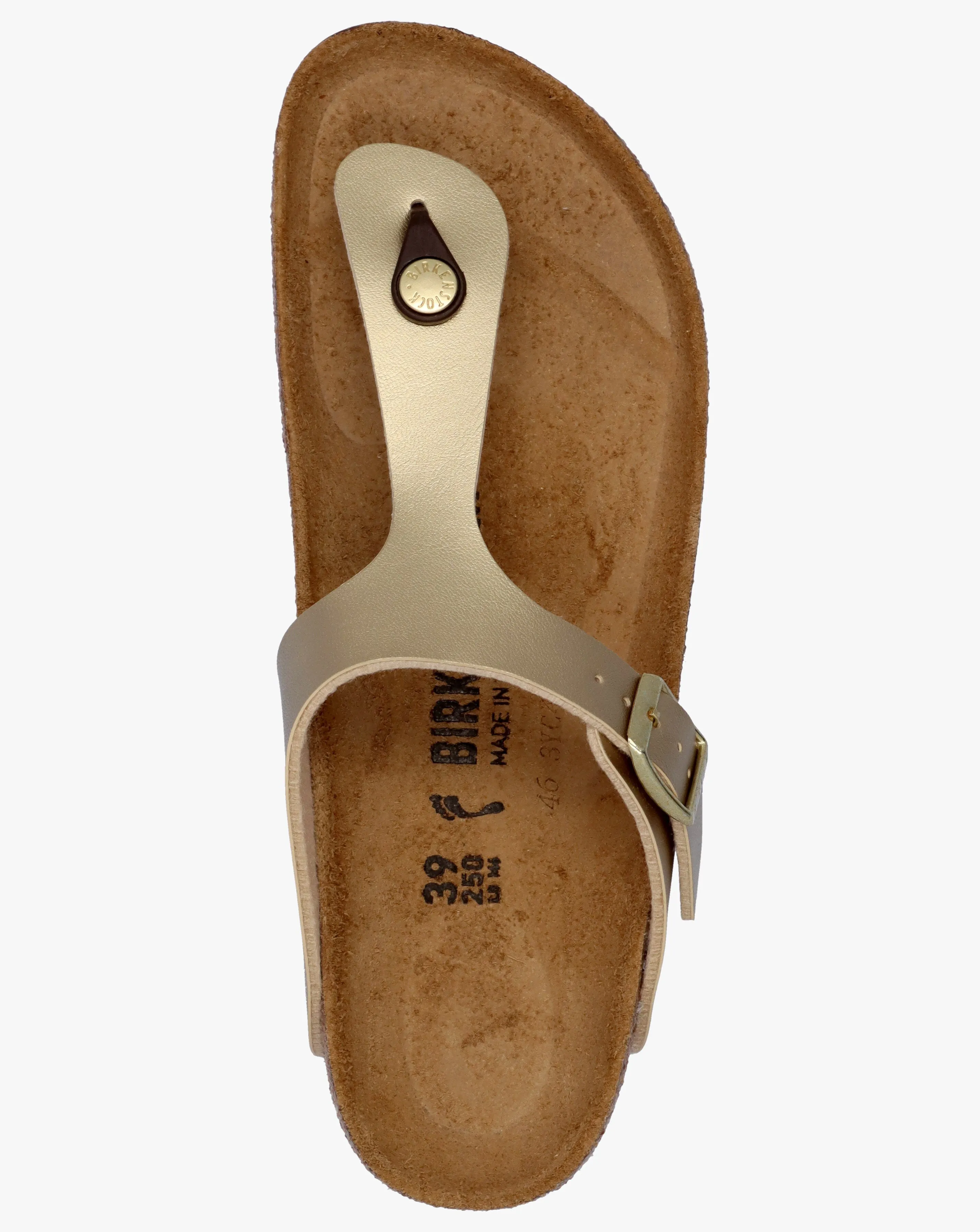 Birkenstock Gizeh Gold Birko Flor Gold Toe Post Sandals Narrow Width