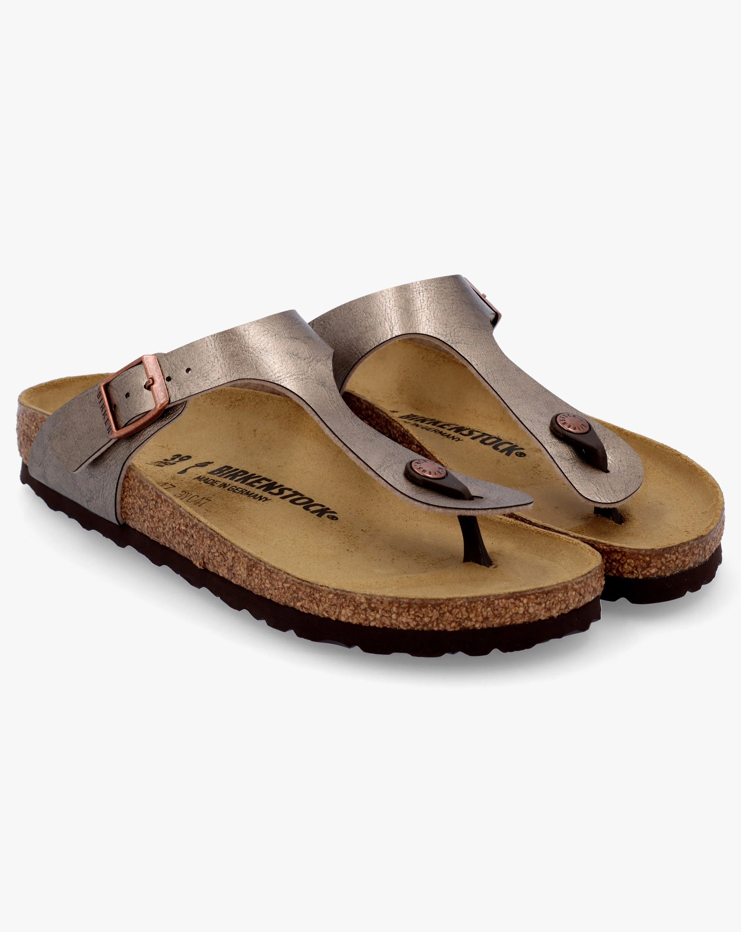 Birkenstock Gizeh Graceful Taupe Birko Flor Toe Post Sandals Narrow Width