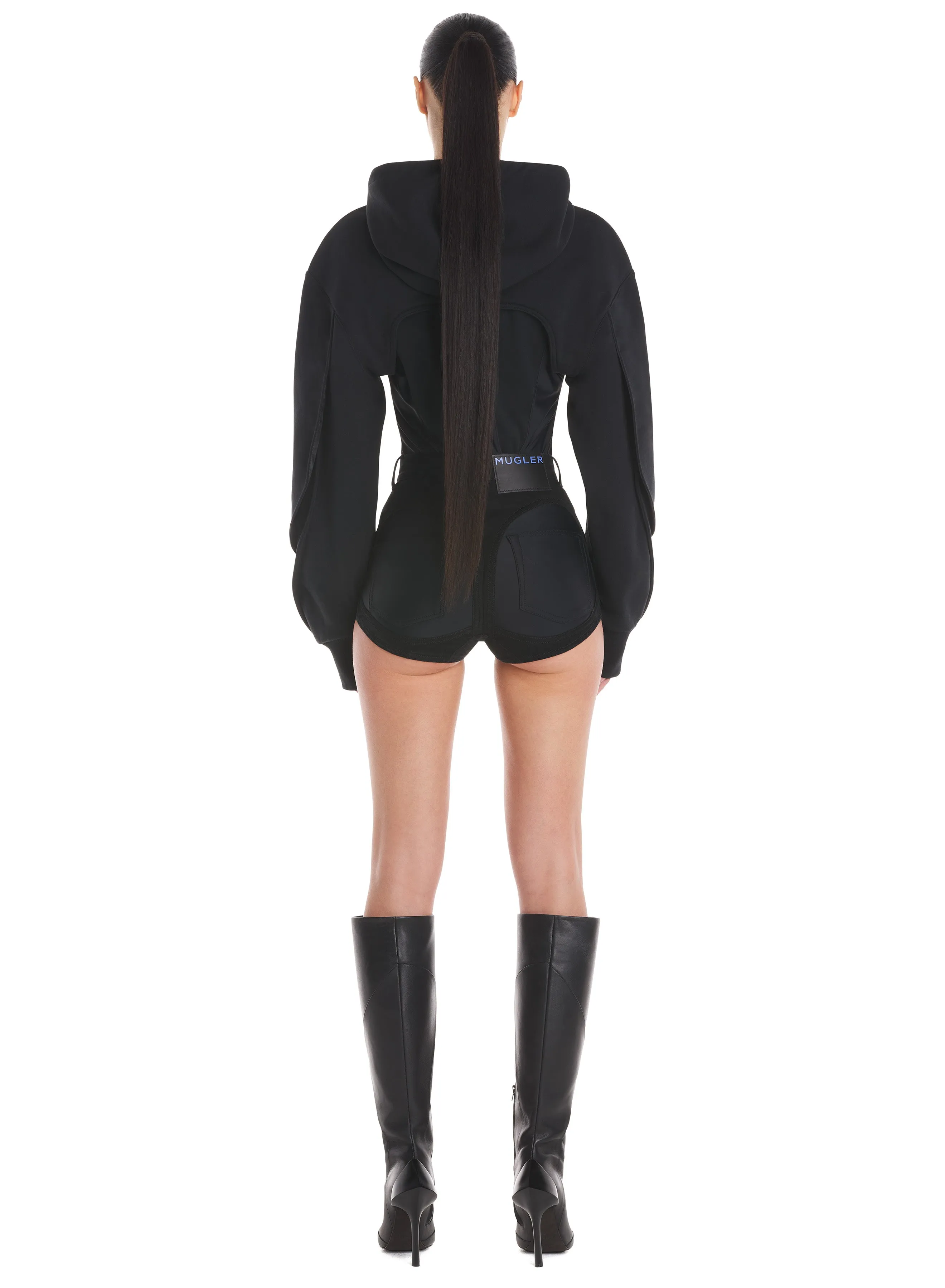 black cropped hoodie