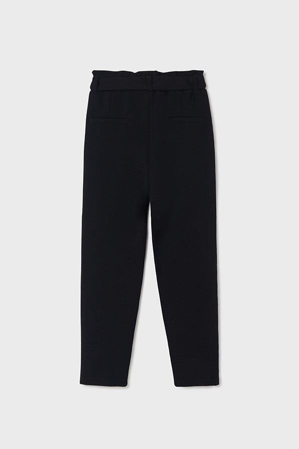 Black high waisted belted pant