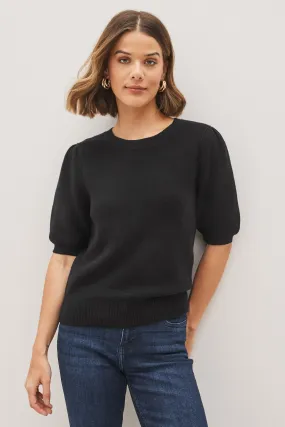 Black Puff Sleeve Sweater