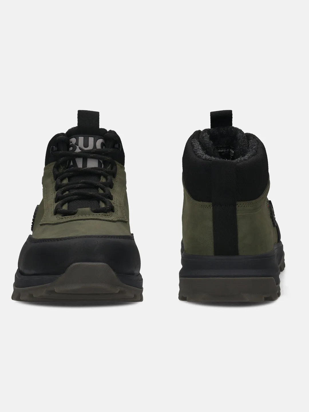 bugatti Dark Green Synthetic Sneakers