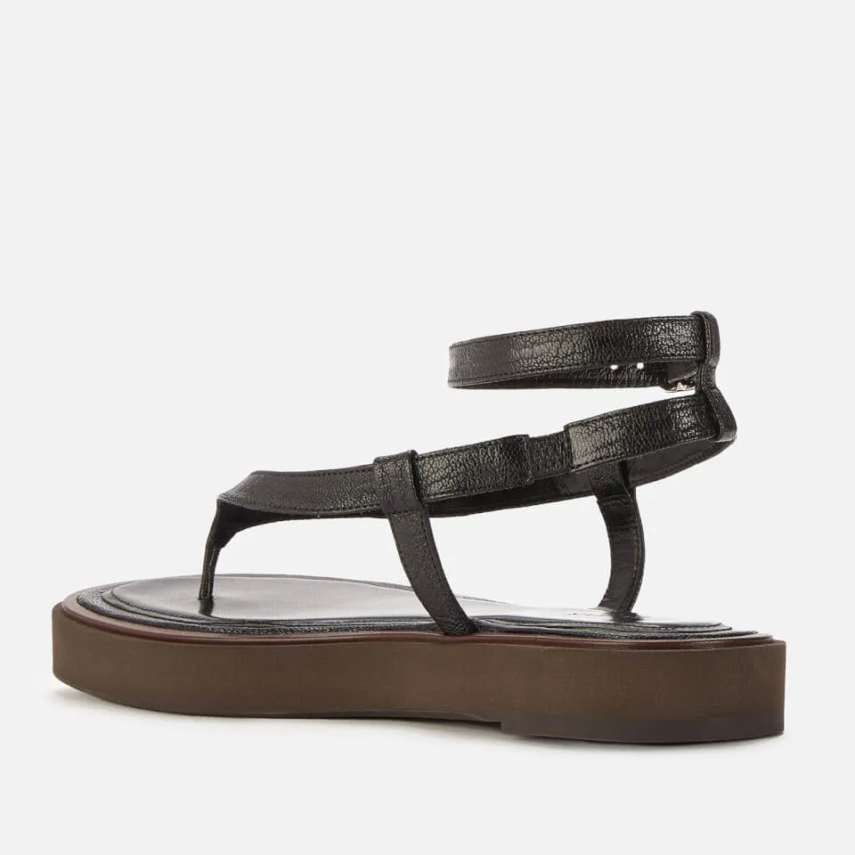 BY FAR Women's Cece Leather Toe Post Sandals - Black - UK 3 | Coggles