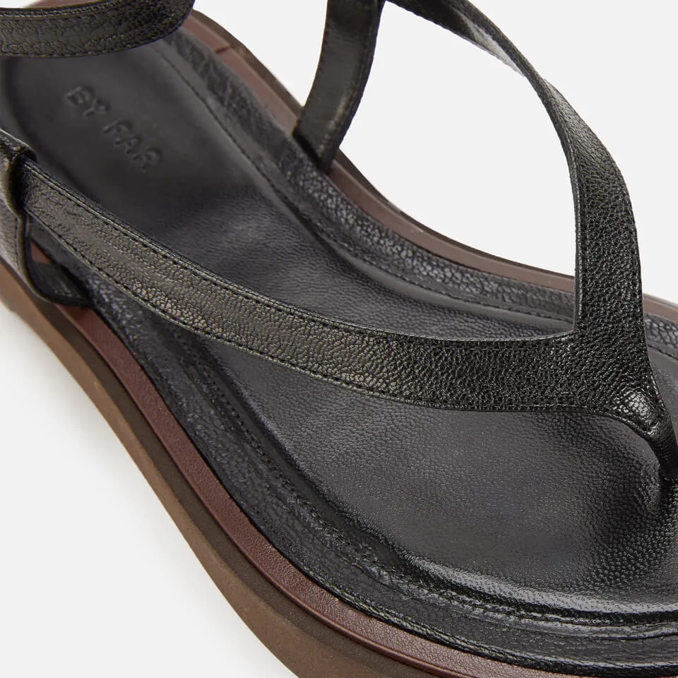 BY FAR Women's Cece Leather Toe Post Sandals - Black - UK 3 | Coggles