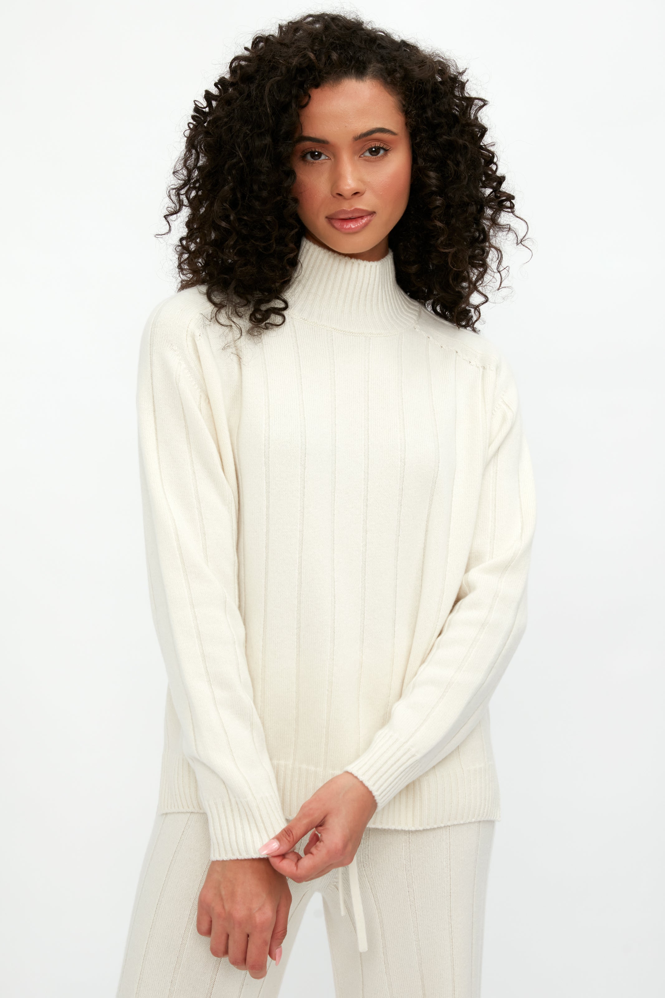 Cashmere Knit Sweater in Burro