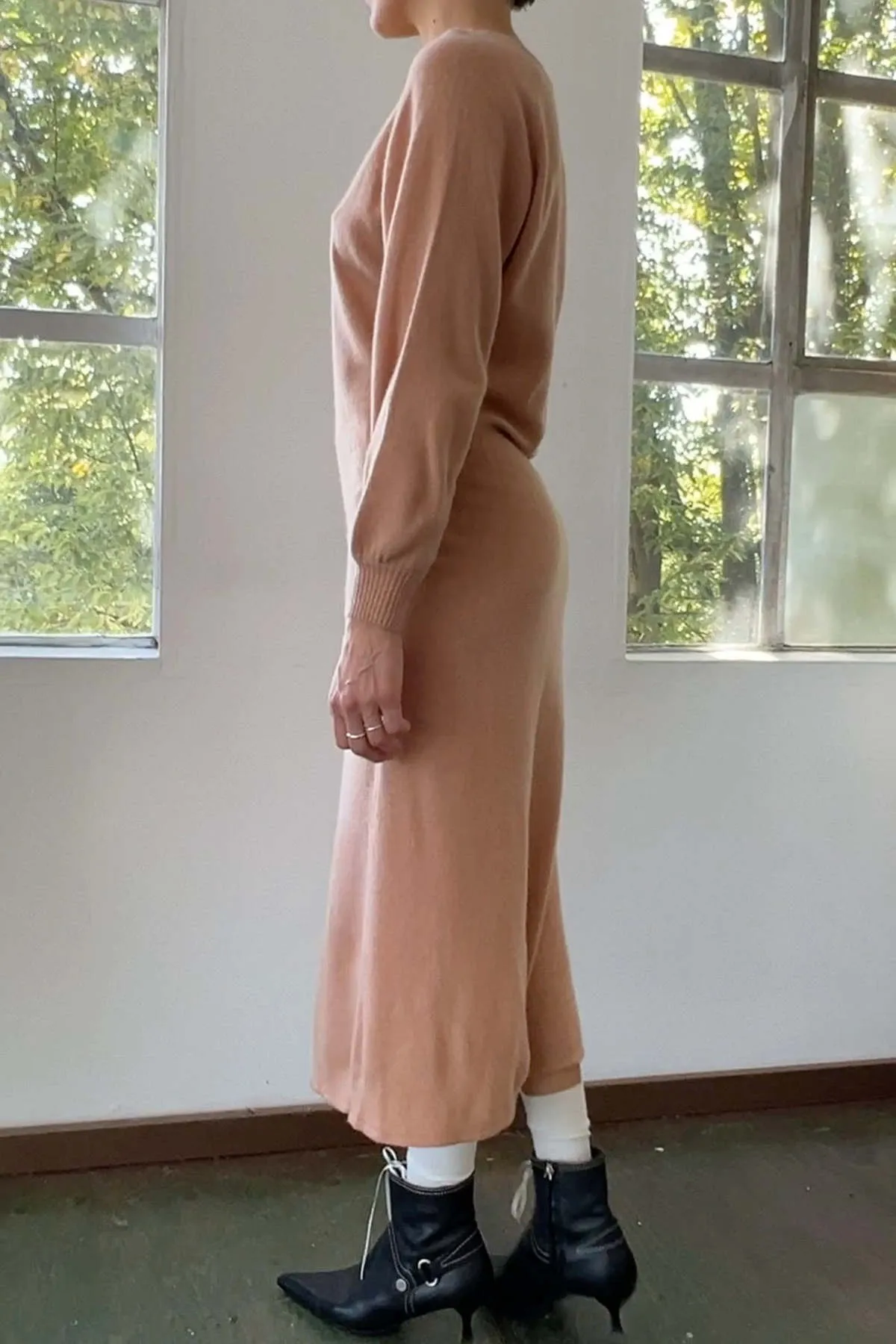 Cashmere Sweater Dress - Apricot