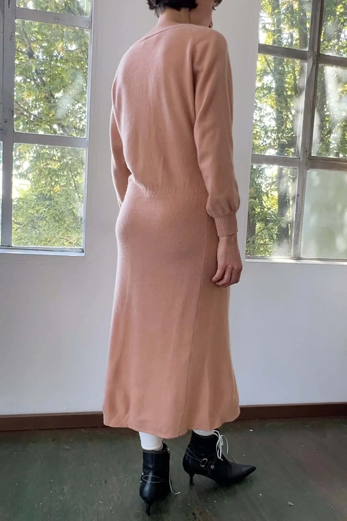 Cashmere Sweater Dress - Apricot