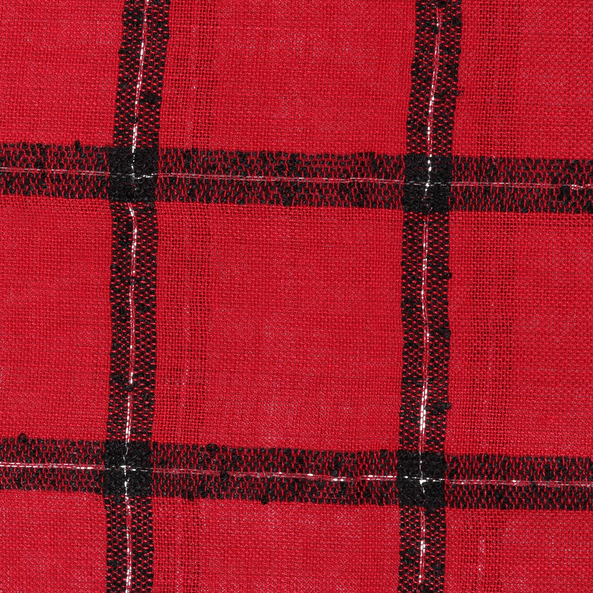 Crimson Checks Checked Viscose Blend Wrap Scarf in Crimson from India