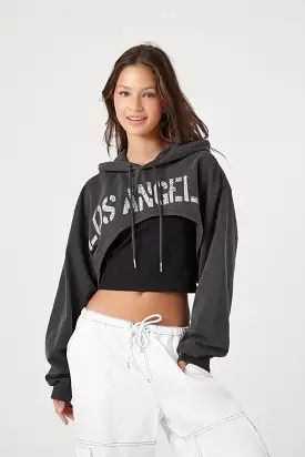 Cropped Los Angeles Graphic Hoodie