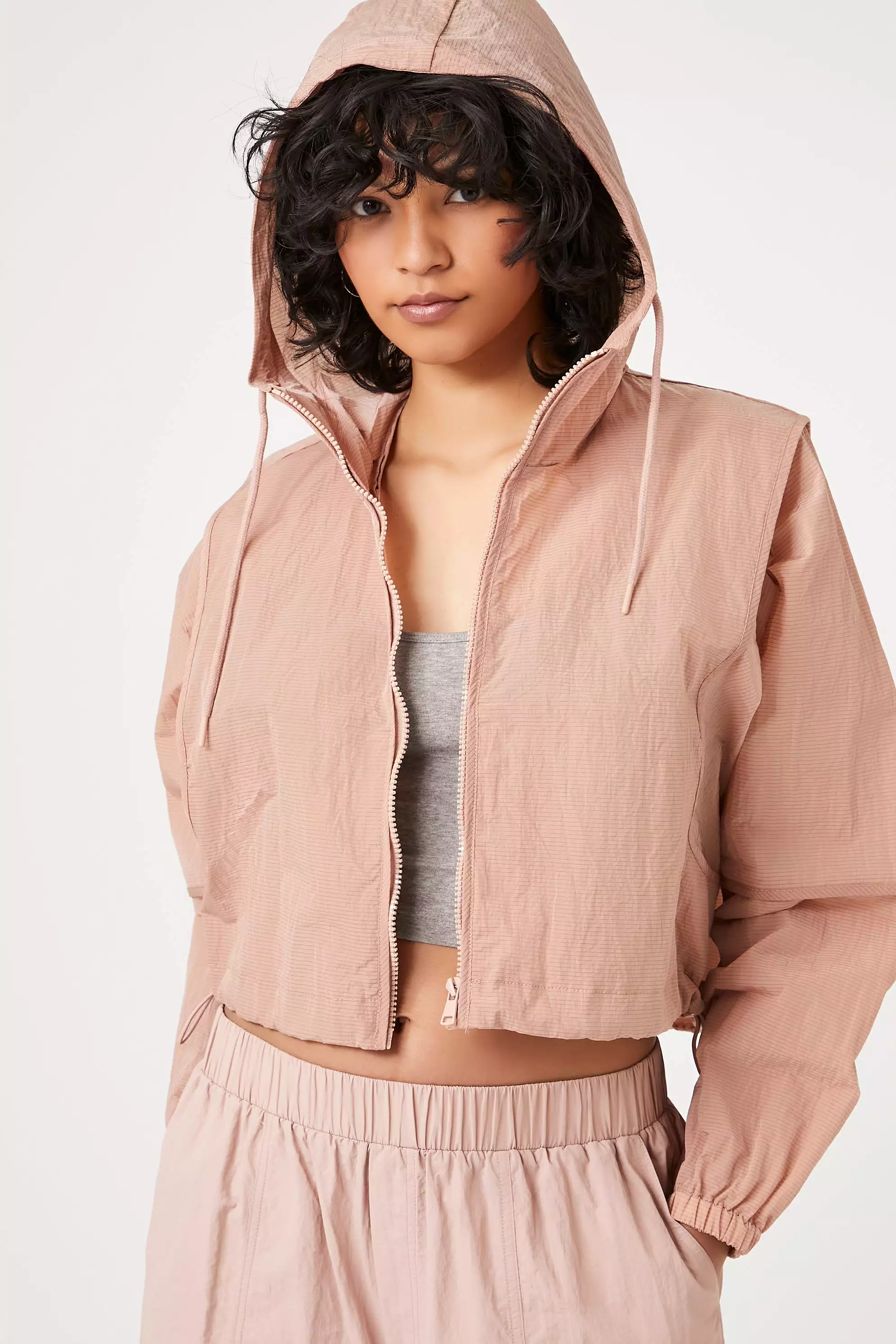 Cropped Windbreaker Jacket