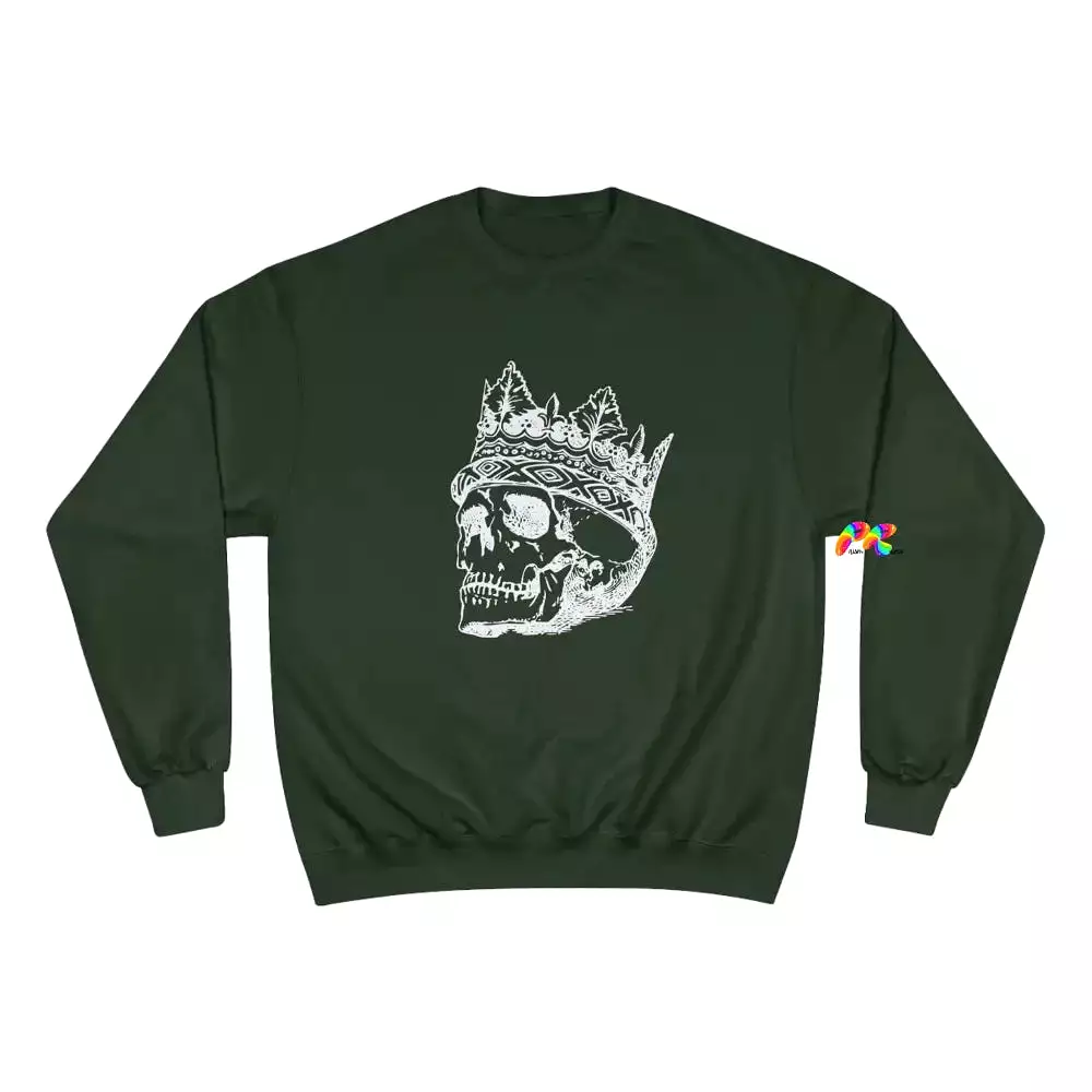 Crowned Skull Goth Crew Neck Champion Sweatshirt