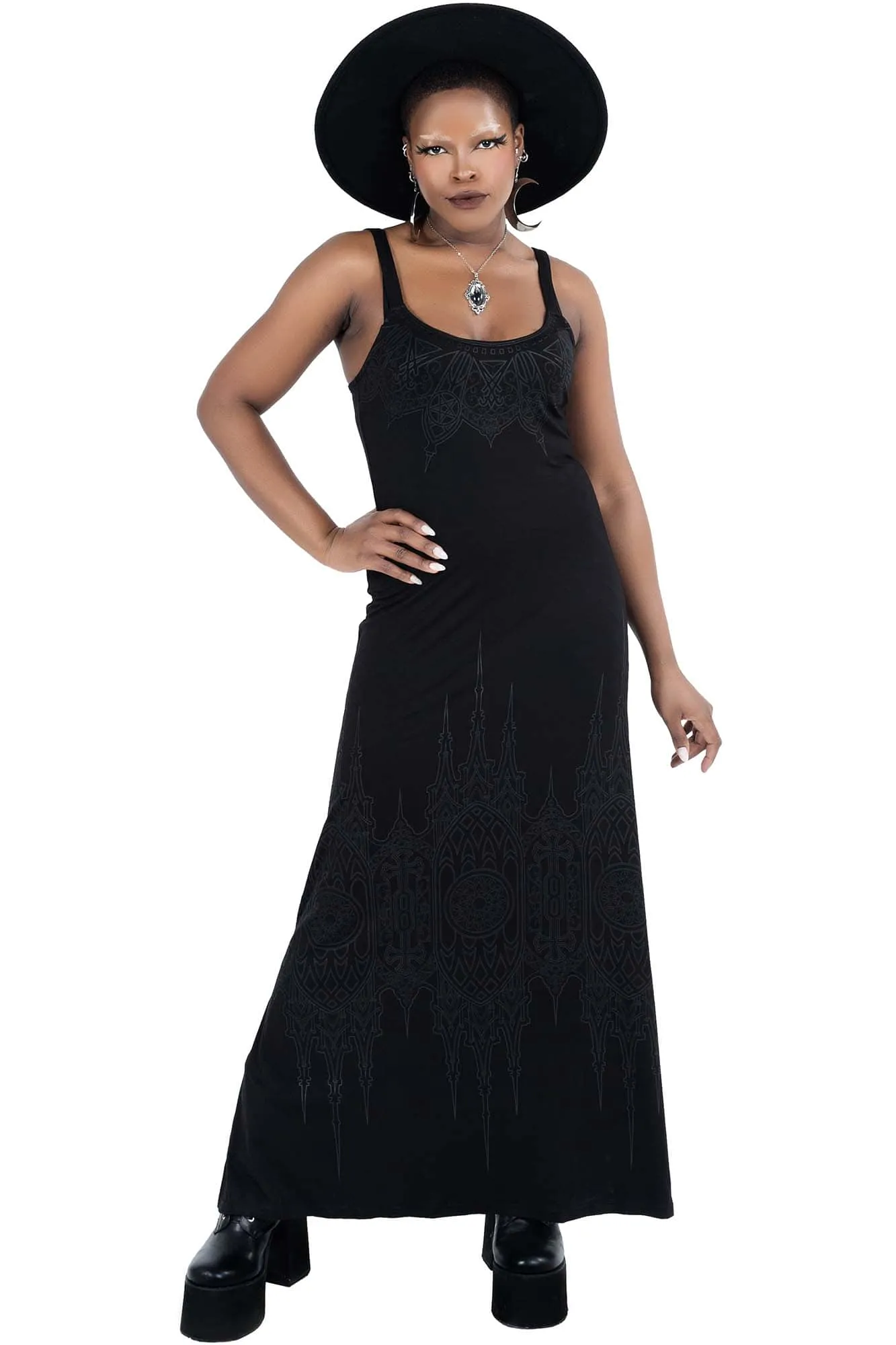 Dethroned Maxi Dress - M / Black / 95% Polyester 5% Elastane - Resurrect