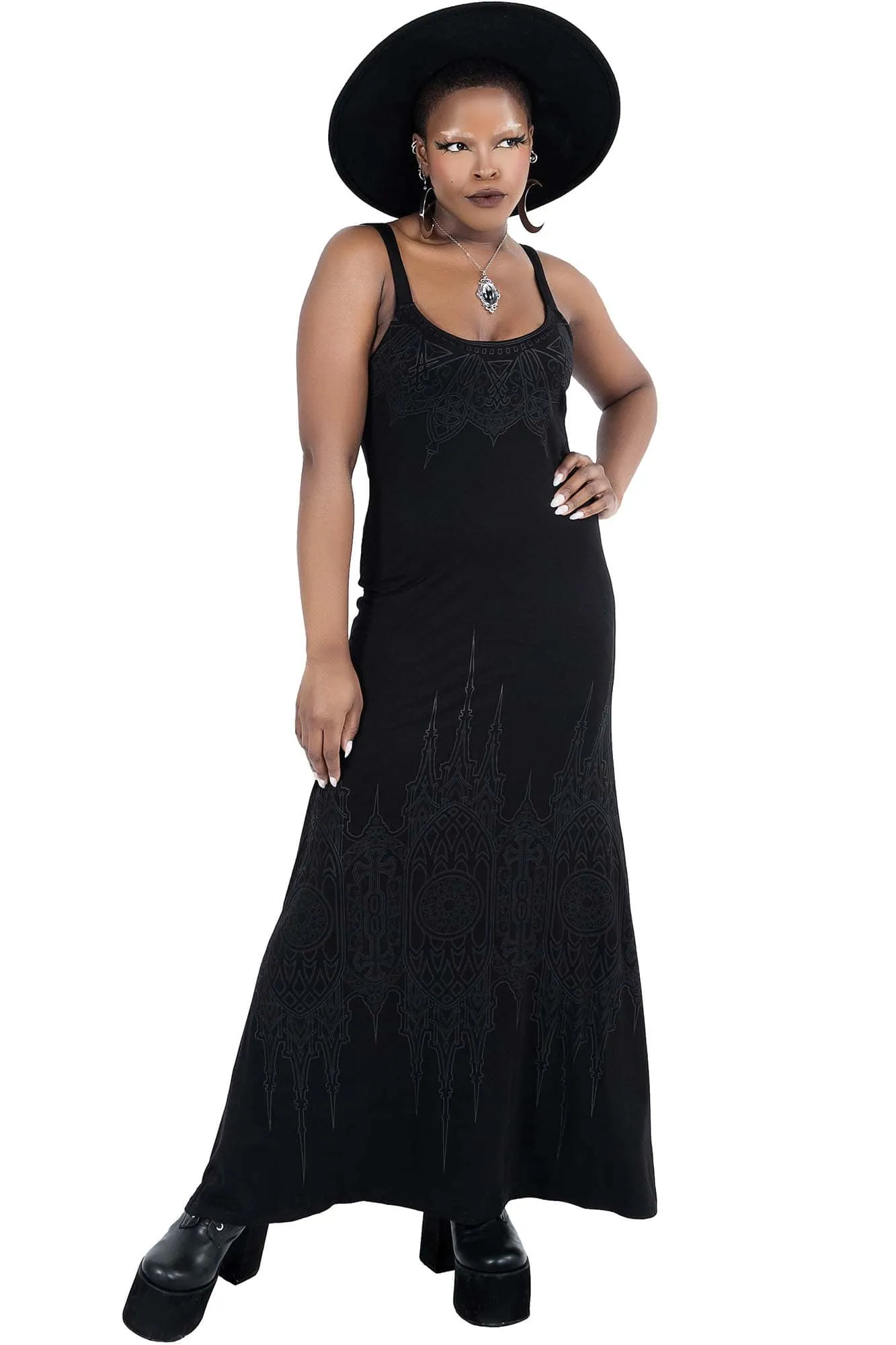 Dethroned Maxi Dress - M / Black / 95% Polyester 5% Elastane - Resurrect