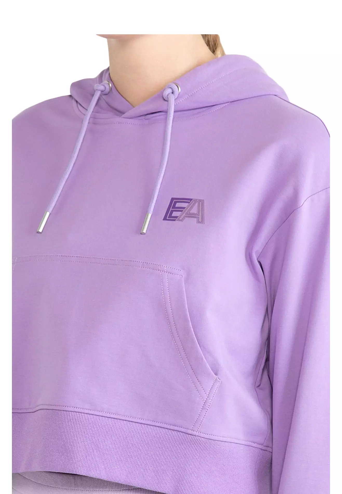 ELLE Apparel Active Drawstring Cropped Hoodie with Pocket