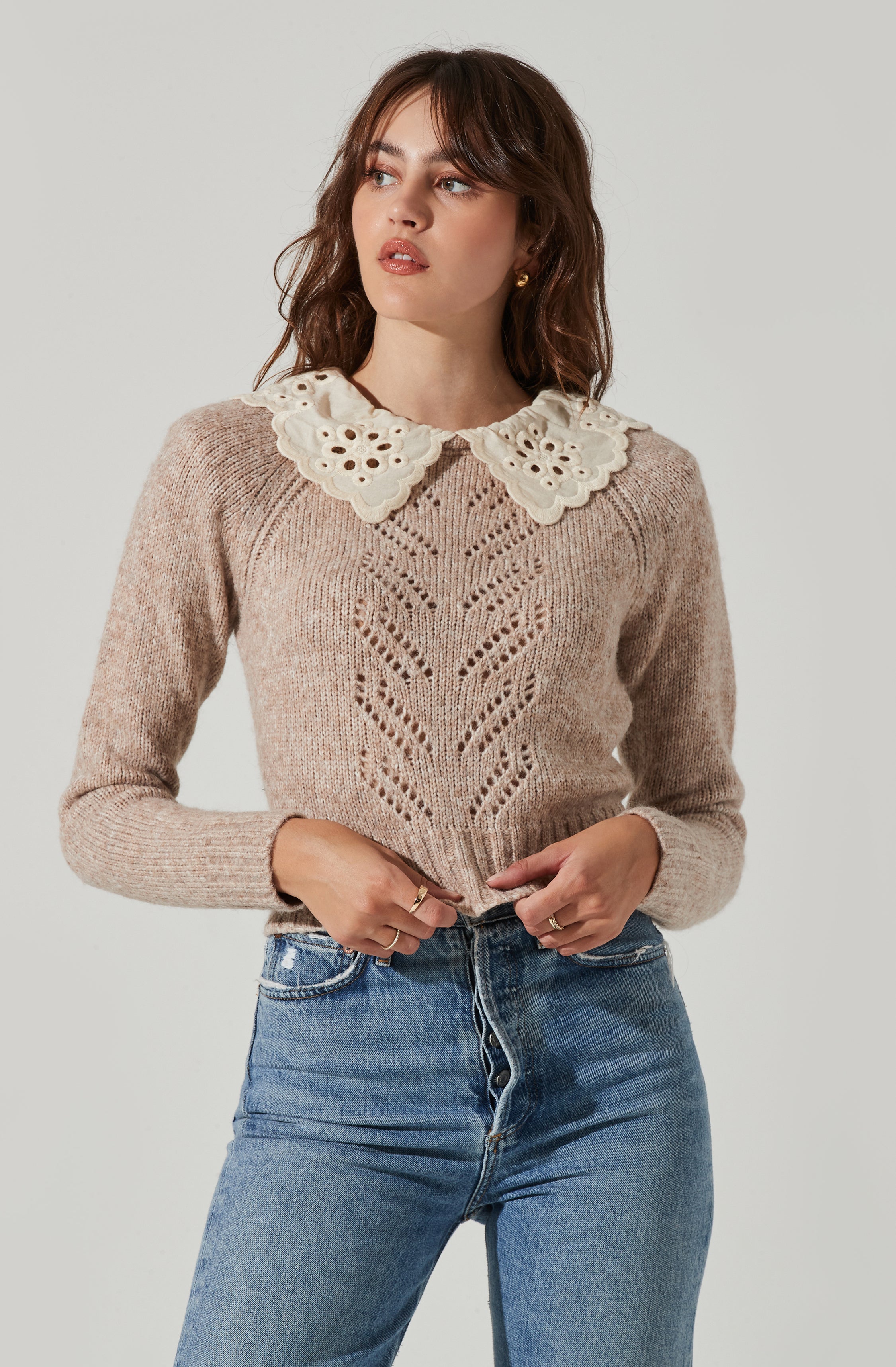 Embroidered Collar Sweater