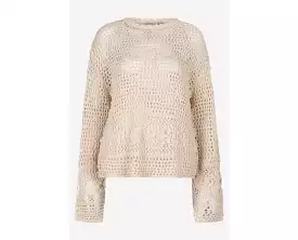 Esqualo Light Sand Open Knit Sweater- SP2427003