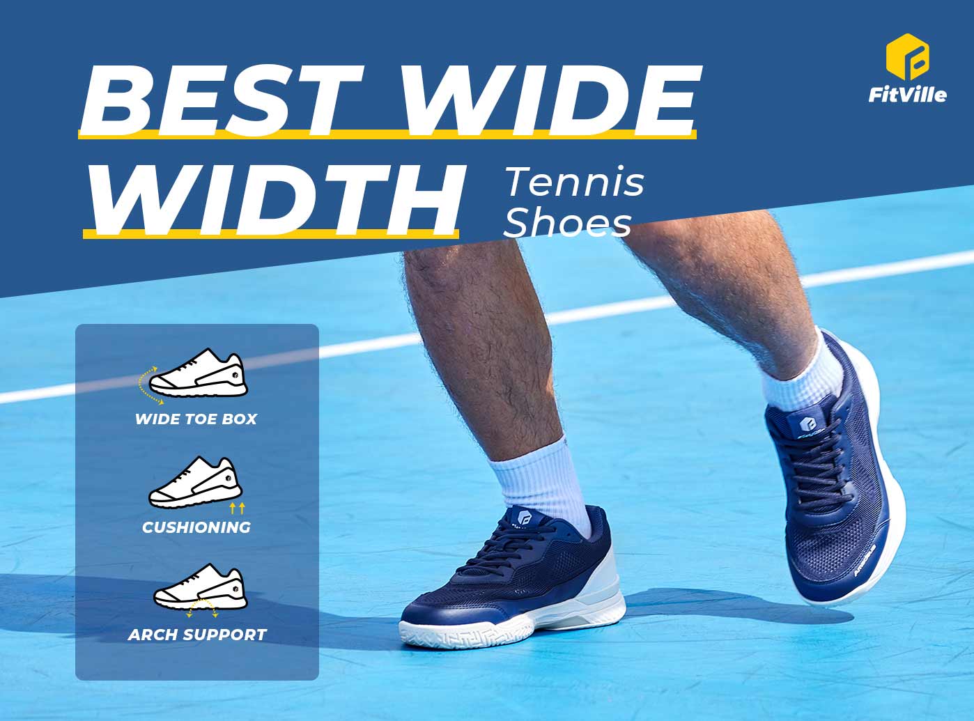 FitVille Men's Amadeus Tennis & Pickleball Court Shoes V2