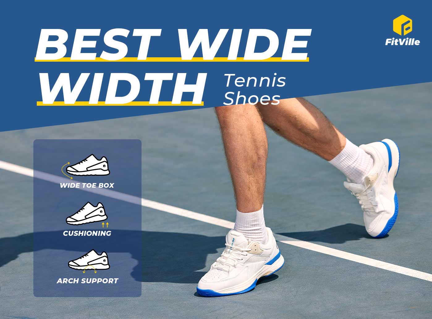 FitVille Men's Amadeus Tennis & Pickleball Court Shoes