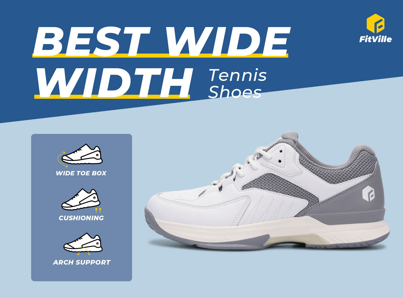 FitVille Men's Amadeus Tennis & Pickleball Court Shoes