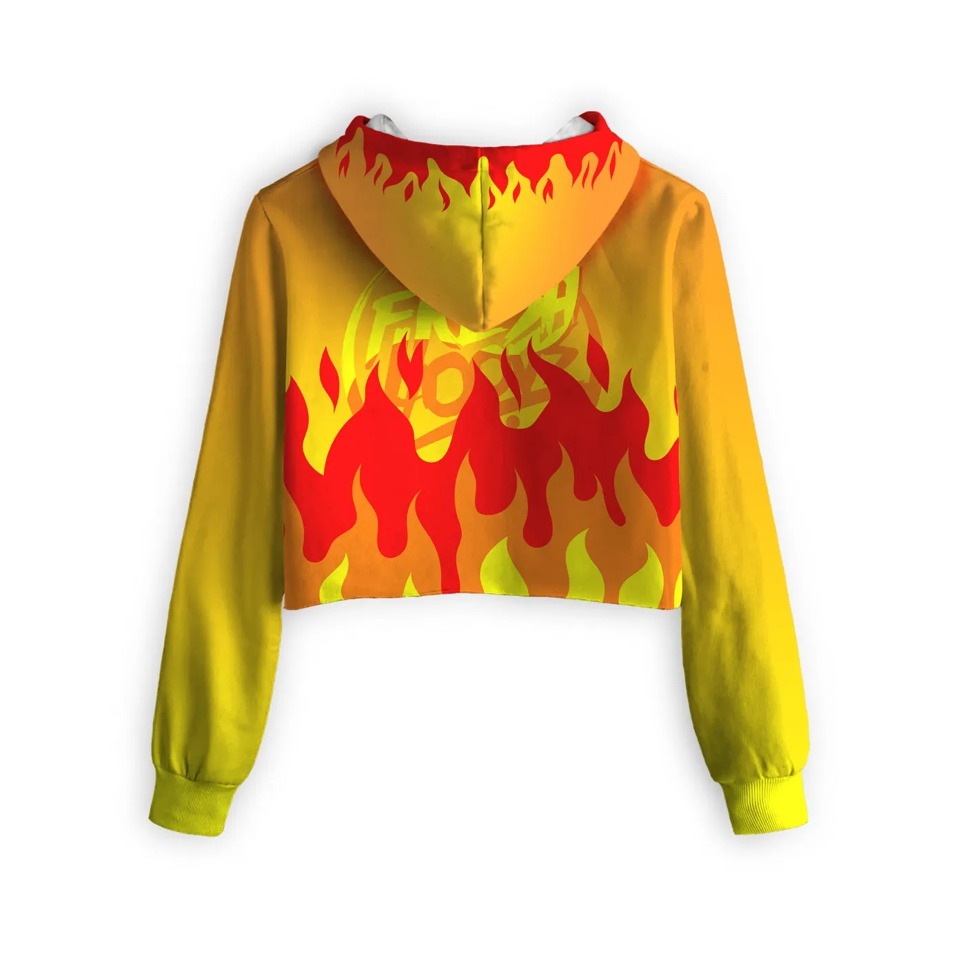 Flames Cropped Hoodie