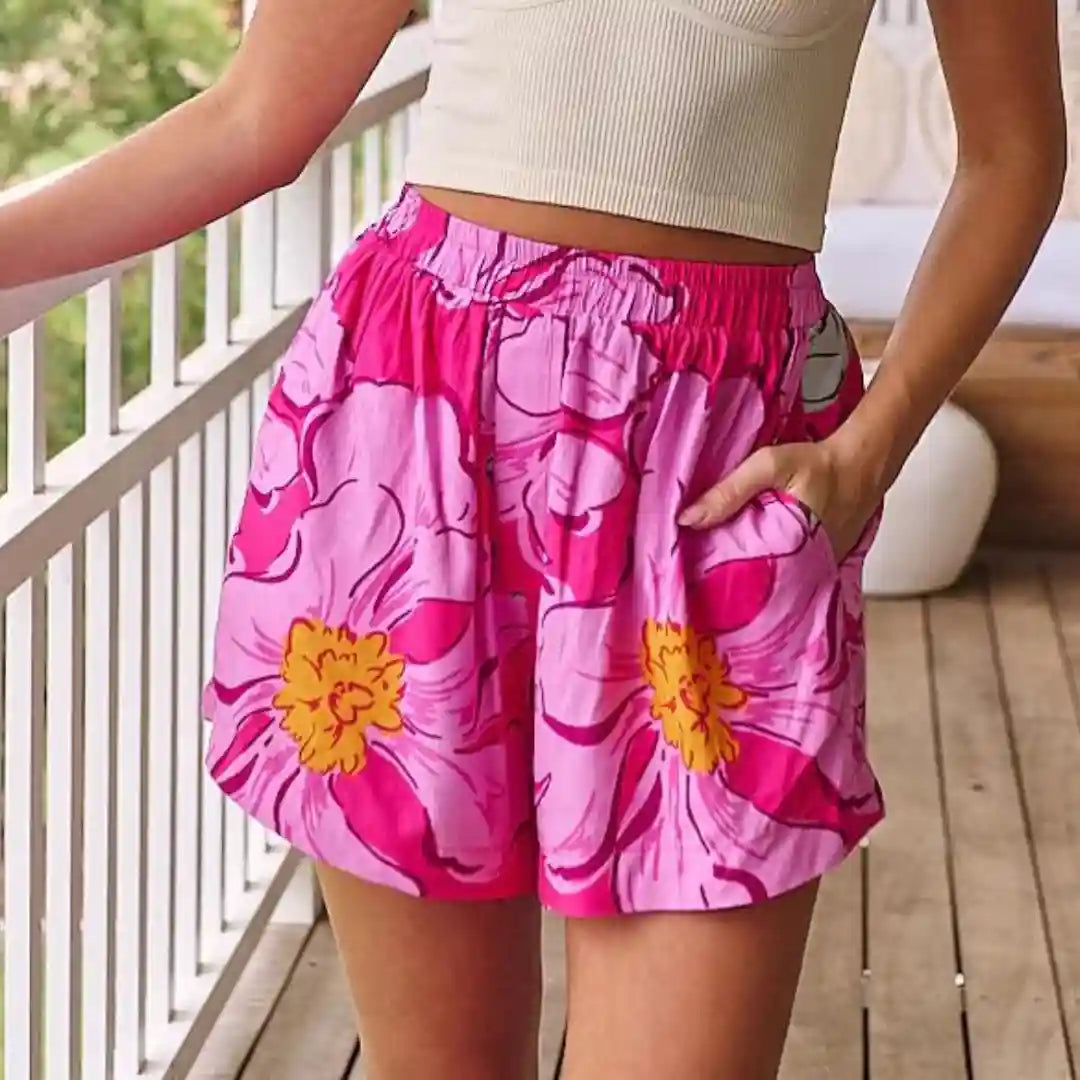 Flora Shorts Rosebud Print