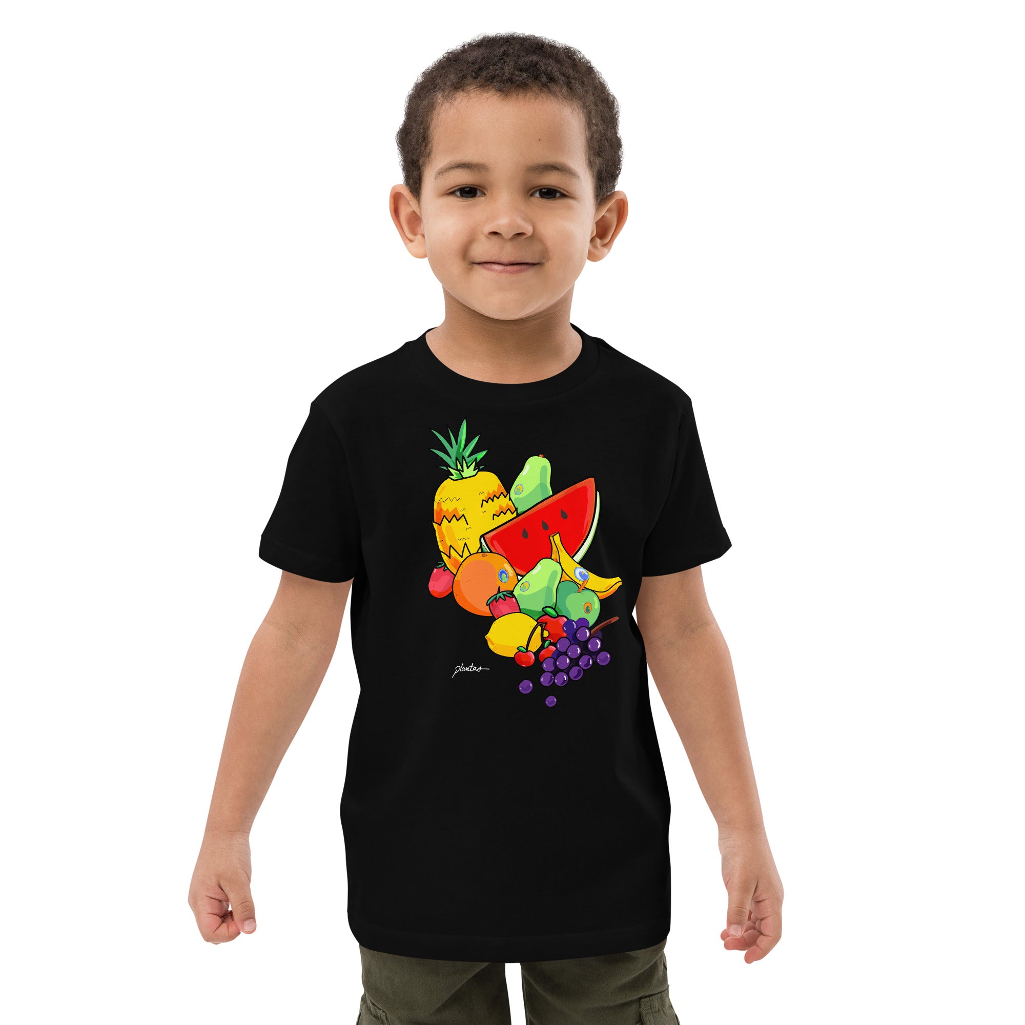 Fruits organic cotton kids t-shirt by Plantas