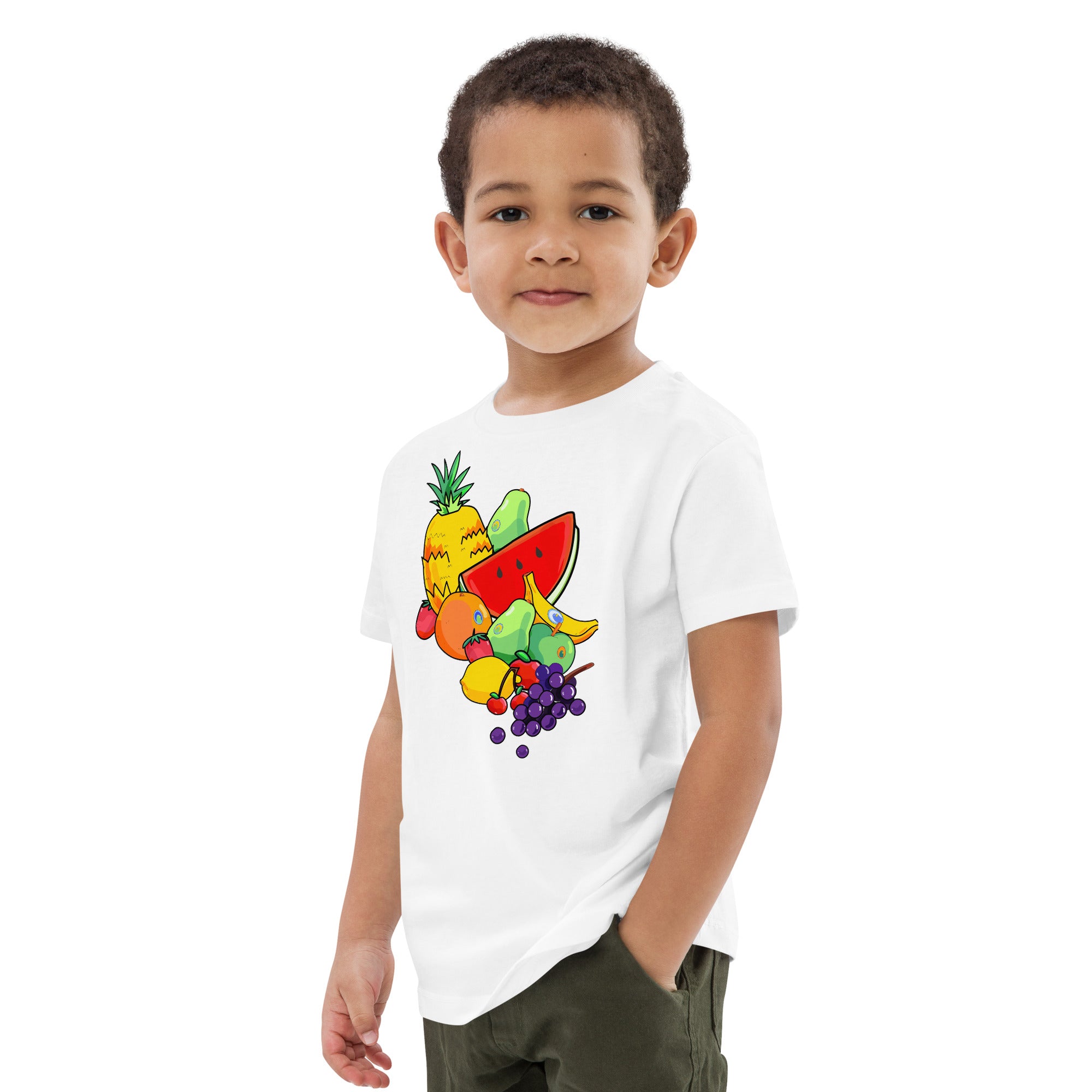 Fruits organic cotton kids t-shirt by Plantas