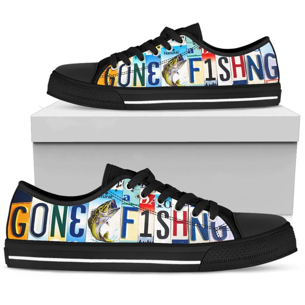 Gone Fishing Low Top Womens Tennis Shoes