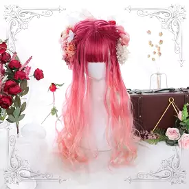 Harajuku Lolita daily gradient long curly wig BY7068