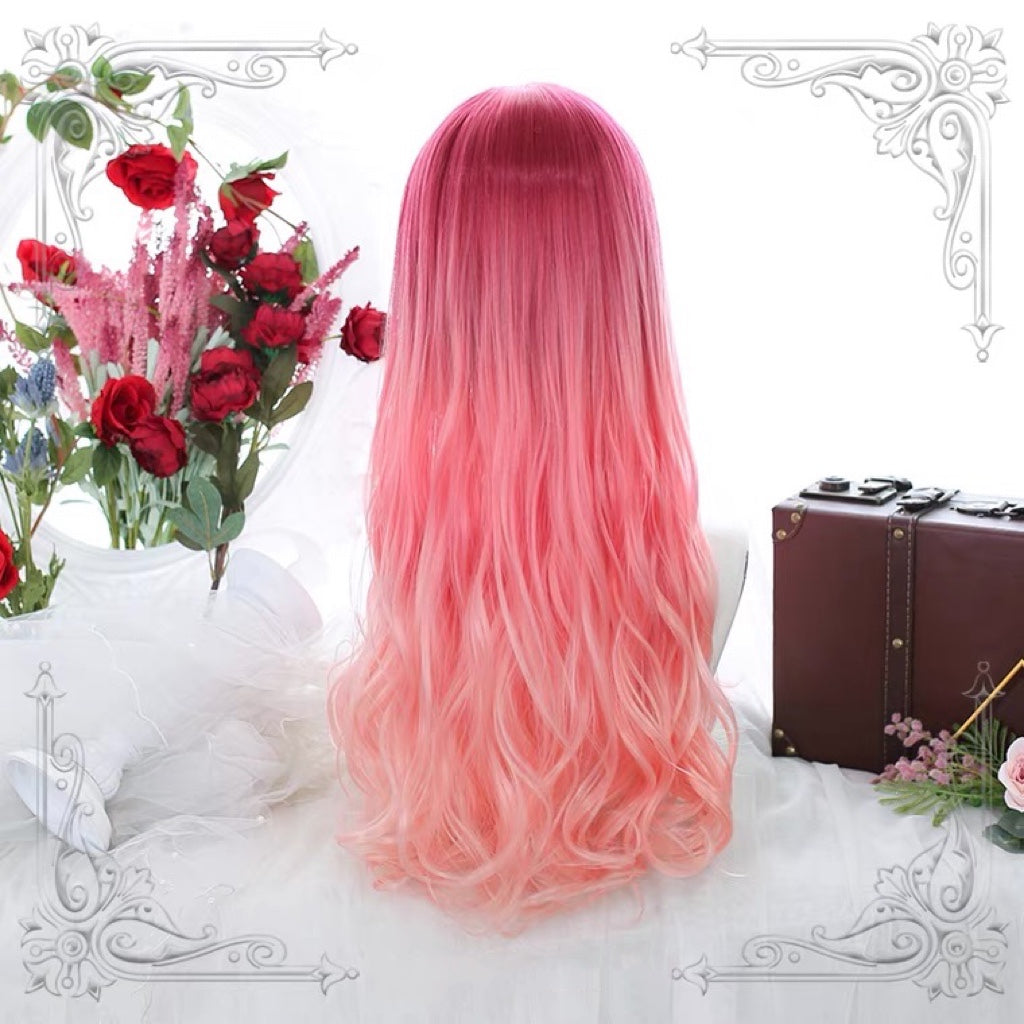 Harajuku Lolita daily gradient long curly wig BY7068