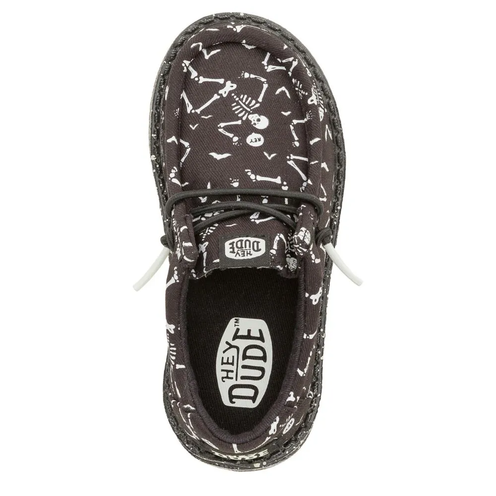 HEYDUDE  BOYS WALLY TODDLER SKELETONS SLIP ON SNEAKER