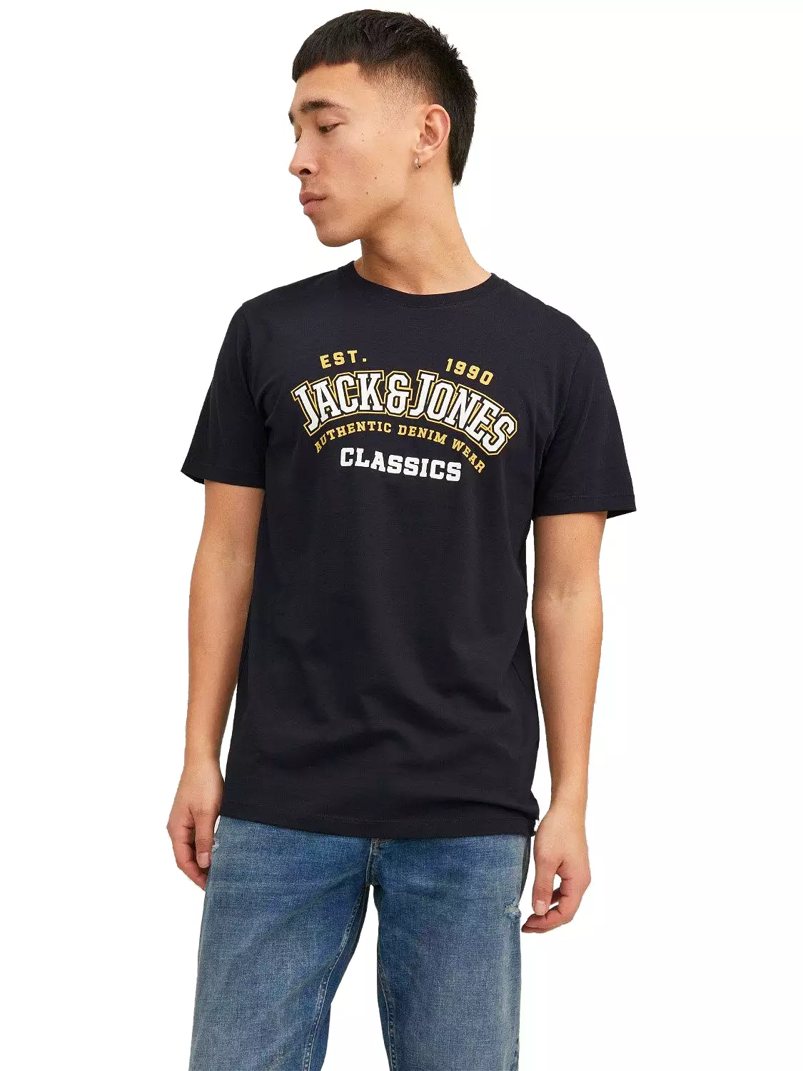 Jack & Jones Mens 'JJELOGO TEE' Print Crew Neck T-Shirt