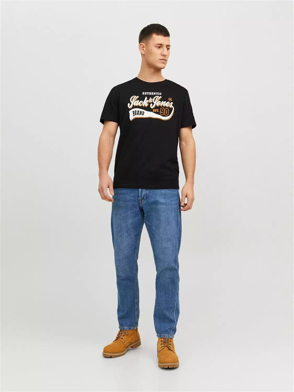 Jack & Jones Mens 'JJELOGO TEE' Print Crew Neck T-Shirt