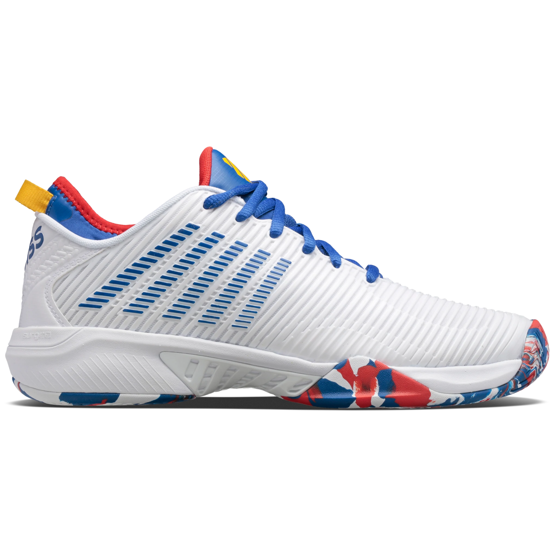 K Swiss Hypercourt Supreme Men Tennis Shoes - White/Classic Blue/Berry Red