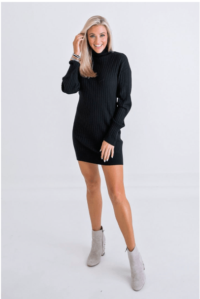 Karlie Ribbed Sweater Dress