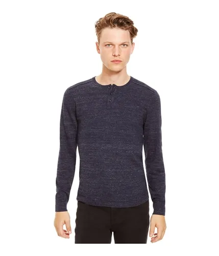 Kenneth Cole Mens Marled Slub Pullover Sweater