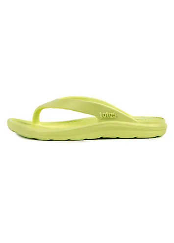 Ladies Vivid Lime Bounce Toe Post Sandals by Totes | Look Again