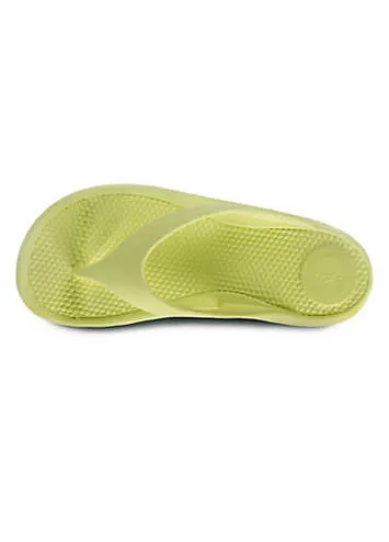 Ladies Vivid Lime Bounce Toe Post Sandals by Totes | Look Again