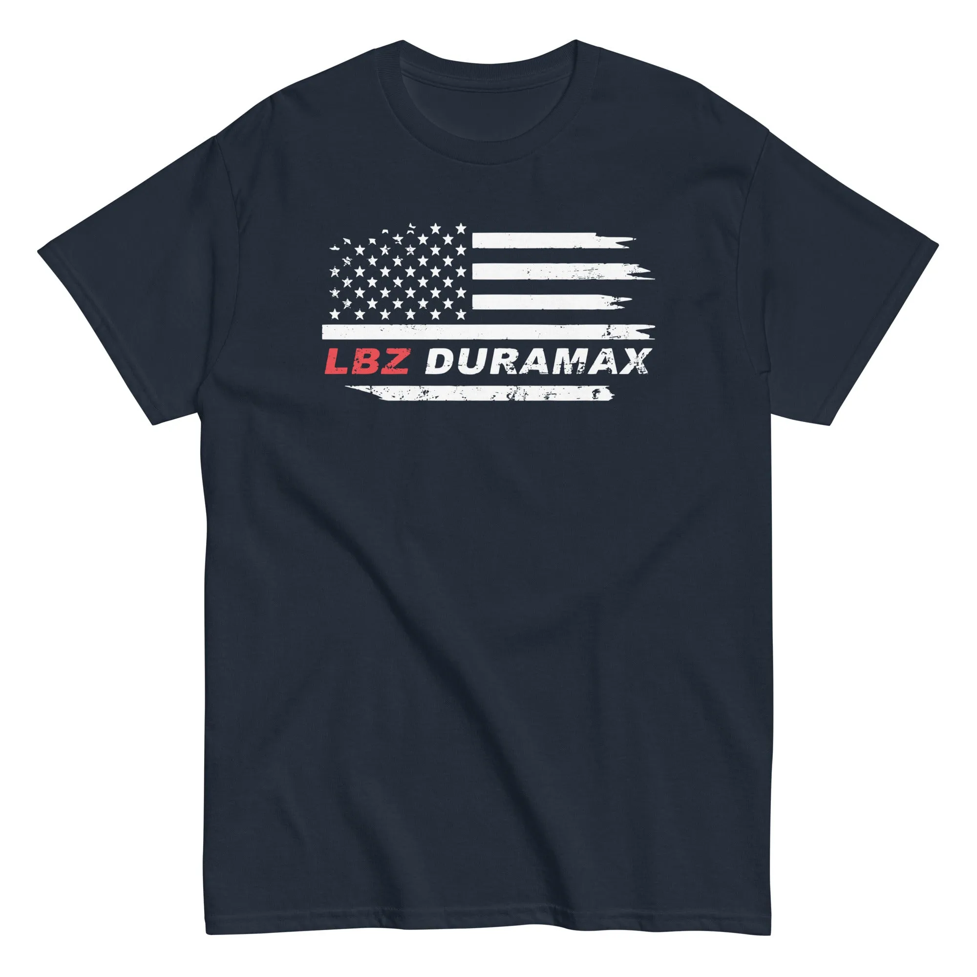 LBZ Duramax T-Shirt With American Flag Design - modeled in black