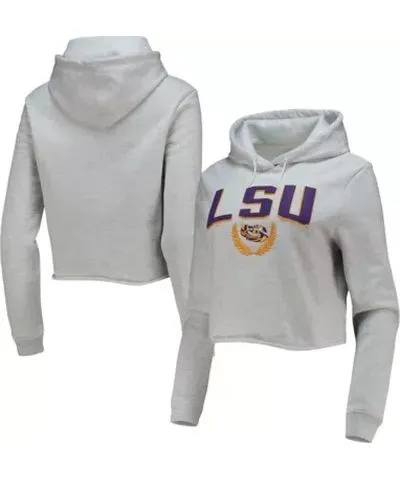 League Collegiate Wear NCAA LSU Tigers 1636 Cropped Pullover Hoodie