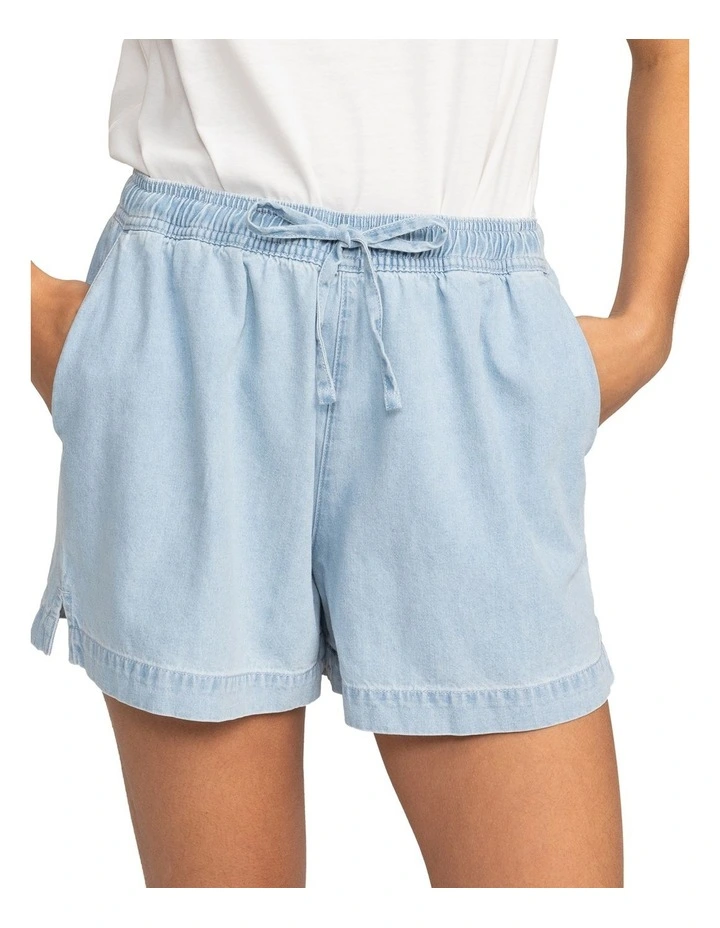 Lekeitio Break Beach Denim Shorts in Light Blue