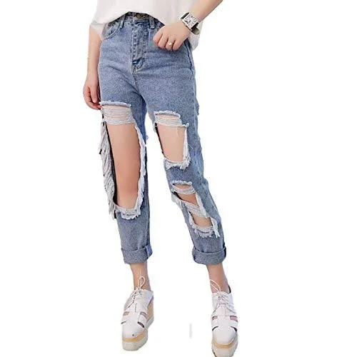 Light Blue Ripped Straight Jean